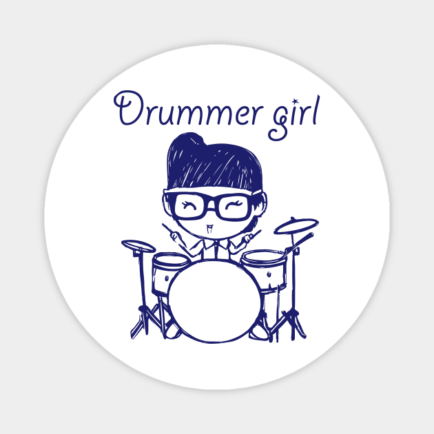 Drummer Girl Magnet by Altaria Design